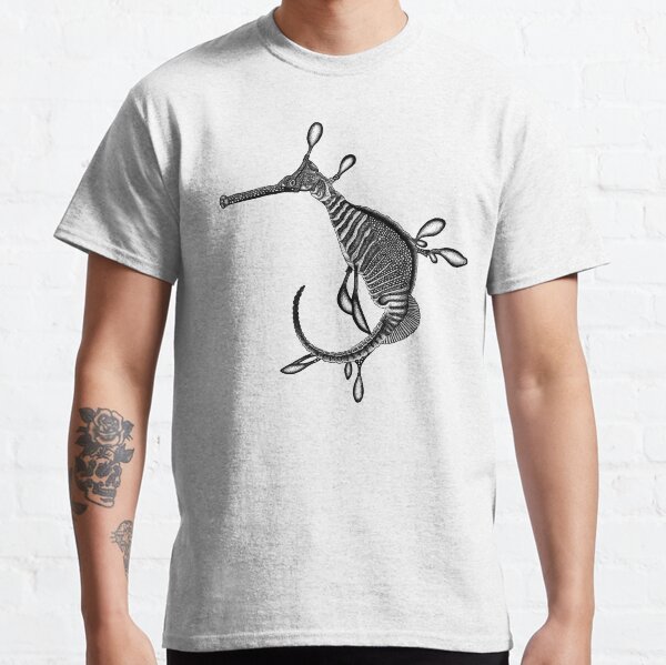 Weedy seadragon - seahorse - ink illustration Classic T-Shirt
