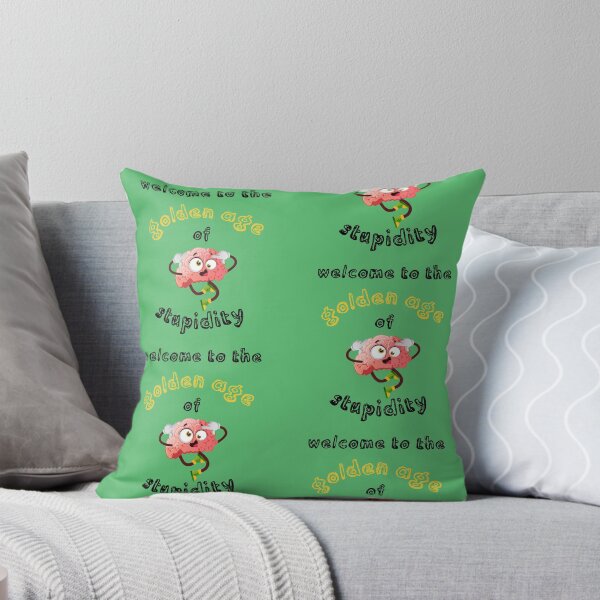 Item preview, Welcome To The Golden Age Of Stupidity Brain Clipart In Green designed and sold by LuckyKermit.