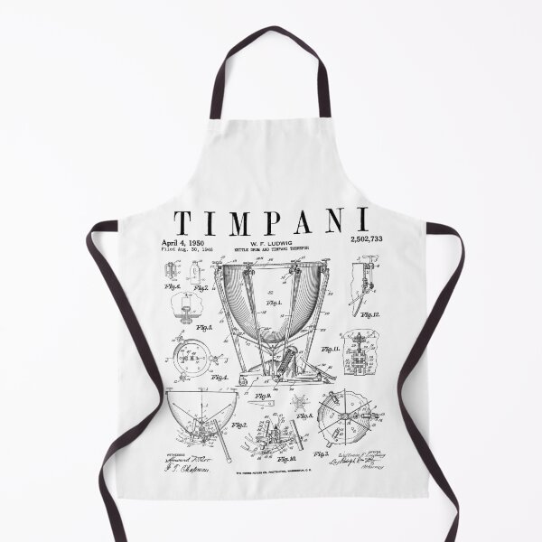 Item preview, Timpani Kettle Drum Vintage Patent Timpanist Drawing Print designed and sold by GrandeDuc.