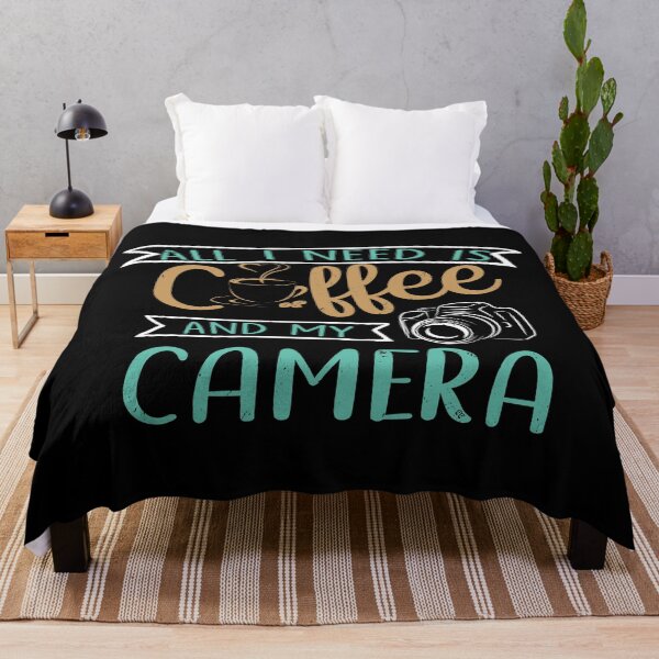 Item preview, All I Need Is Coffee And My Camera - Cool Funny Distressed Tee Design For Coffe Lovers designed and sold by Prince - Bestseller ★★★★★.
