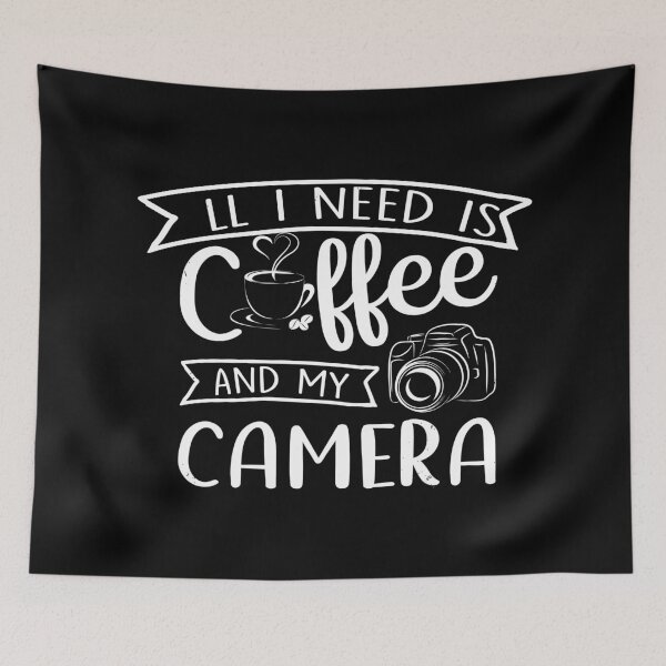 Item preview, All I Need Is Coffee And My Camera - Cool Funny Distressed Tee Design For Coffe Lovers designed and sold by Prince - Bestseller ★★★★★.