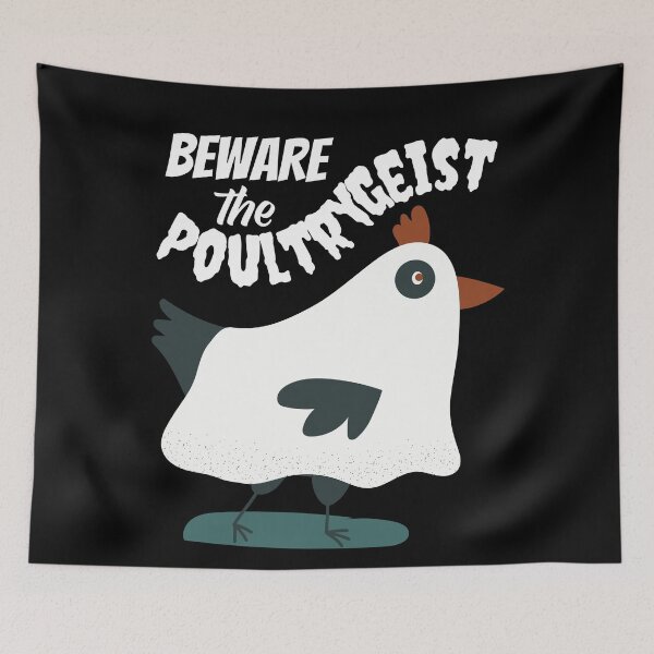 Item preview, Beware the Poultrygeist Ghost Chicken designed and sold by Caregiverology.