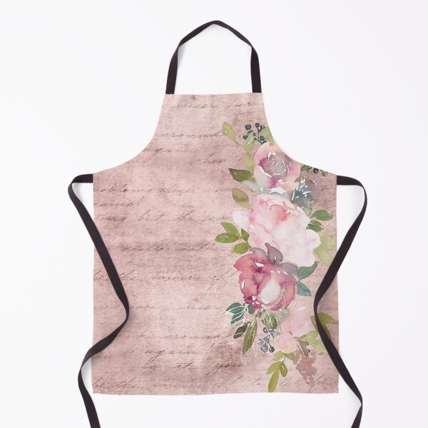 Item preview, Shabby Chic Blush Watercolor Flowers on Dusty Rose Script designed and sold by aprincessinsp.