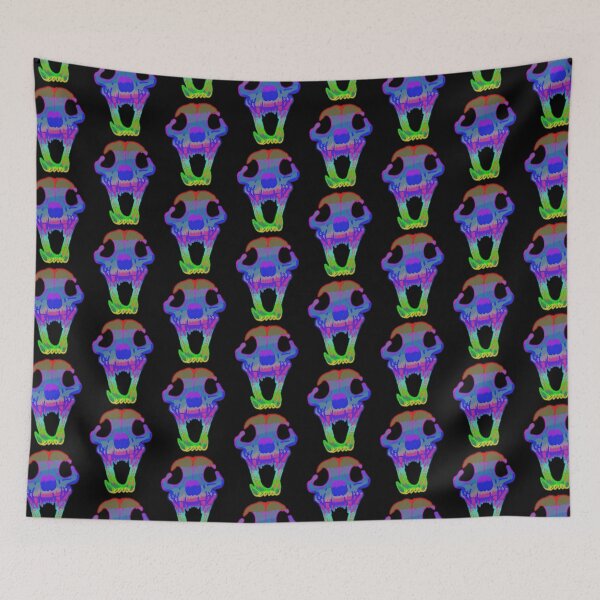 Item preview, eye strain rainbow canine skull designed and sold by PastelHellhound.