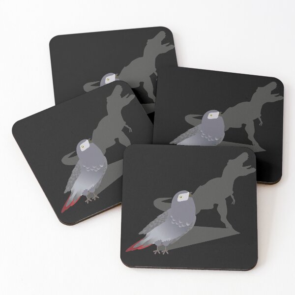 Item preview, African Grey Parrot T-Rex Dinosaur Shadow and Pet Birds  designed and sold by Rzelemenz.