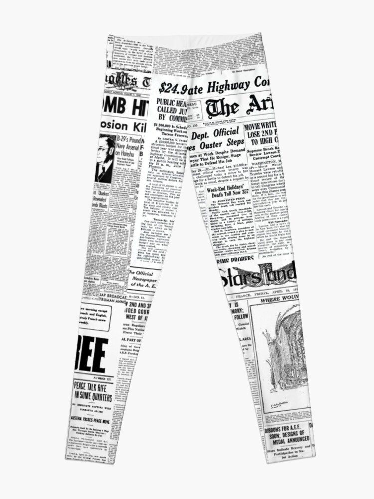 Newspaper leggings outlet black and white