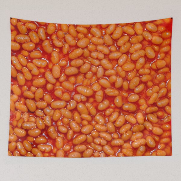 Aperçu de l'œuvre Fèves au lard à la sauce tomate rouge créée et vendue par patternsoup.