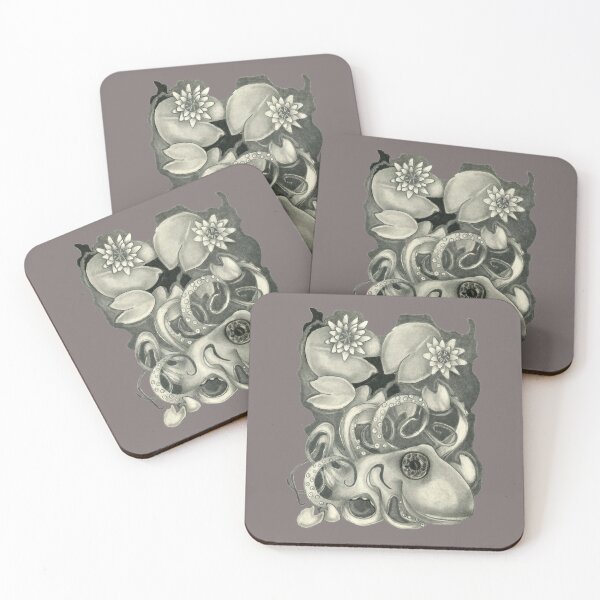 Item preview, Octopus and water lilies designed and sold by KnowingWonder.