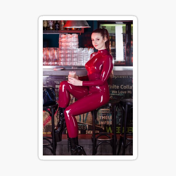 Hour Latex Catsuit Sticker For Sale By Guldor Redbubble