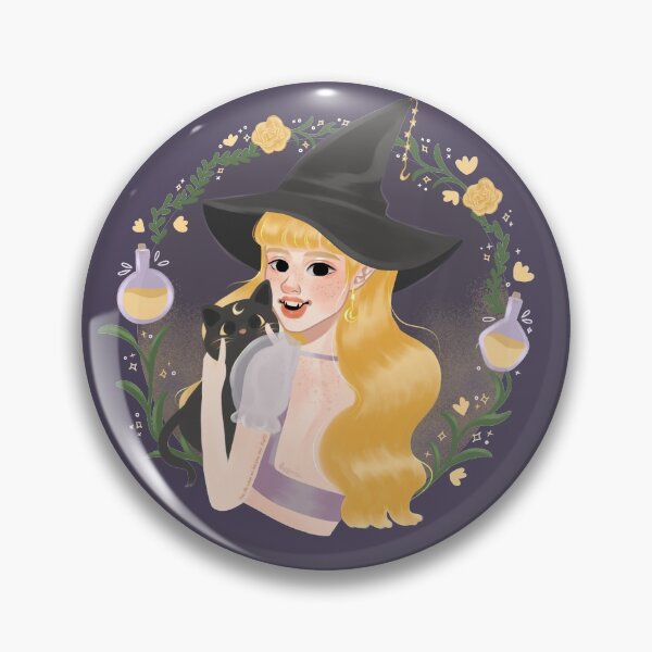 Item preview, Moon Witch with Black Cat, Potions and Magical Herbs designed and sold by gomi-studio.