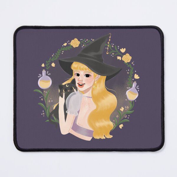 Item preview, Moon Witch with Black Cat, Potions and Magical Herbs designed and sold by gomi-studio.