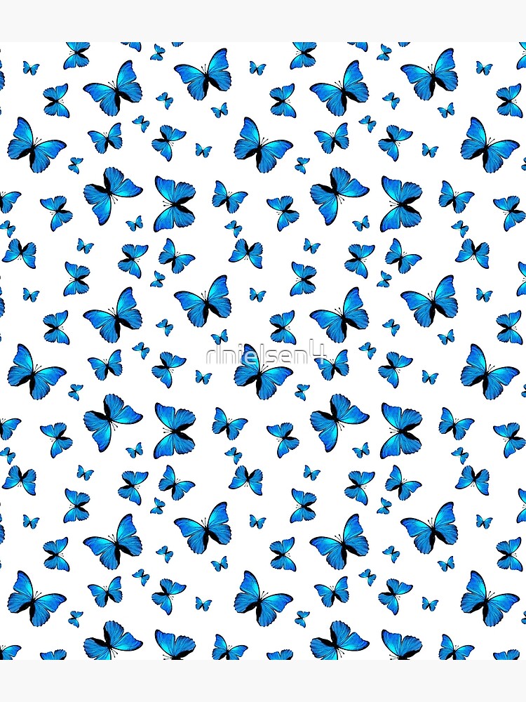 Thumbnail 3 of 3, Backpack, Blue butterflies print designed and sold by rlnielsen4.