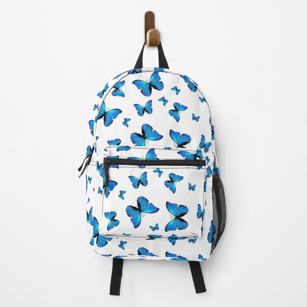 Blue butterflies print Backpack