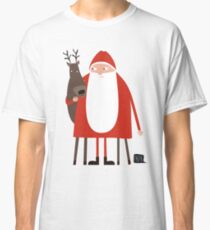 Santa and his reindeer / Weihnachtsmann mit Rentier Classic T-Shirt