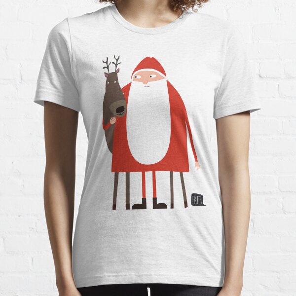 Santa and his reindeer / Weihnachtsmann mit Rentier Essential T-Shirt