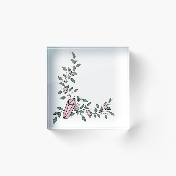 Item preview, Pink Crystal Points & Green Leafy Vine Corner designed and sold by ContempoCrystal.