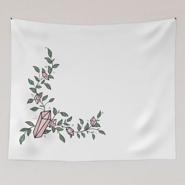 Item preview, Pink Crystal Points & Green Leafy Vine Corner designed and sold by ContempoCrystal.