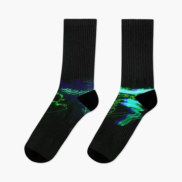 Item preview, The multicolored  blue and green lightning  flash on the black night background designed and sold by IraNiva.