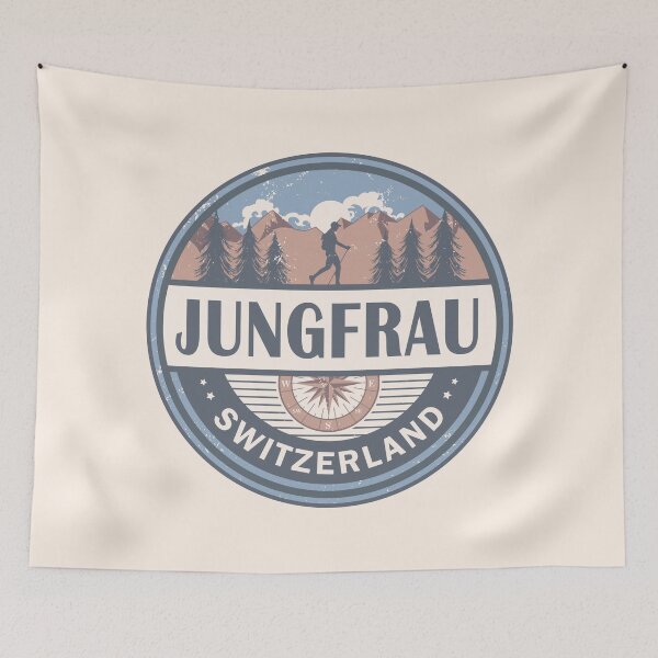 Item preview, Jungfrau Switzerland Bernese Alps Vintage Hiking Design designed and sold by CynthiaGraphics.