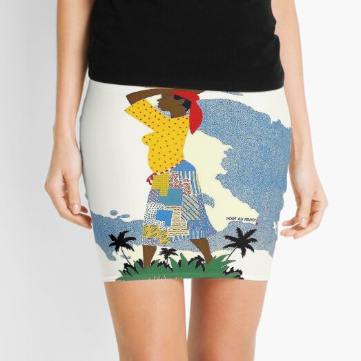 HAITI; Vintage Travel Advertising Print Mini Skirt