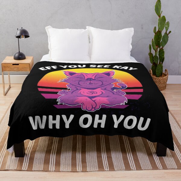 Artikelvorschau, Eff You See Kay Why Oh You Cat Retro Vintage Yoga und Katze entworfen und verkauft von . JustBeUnique ..
