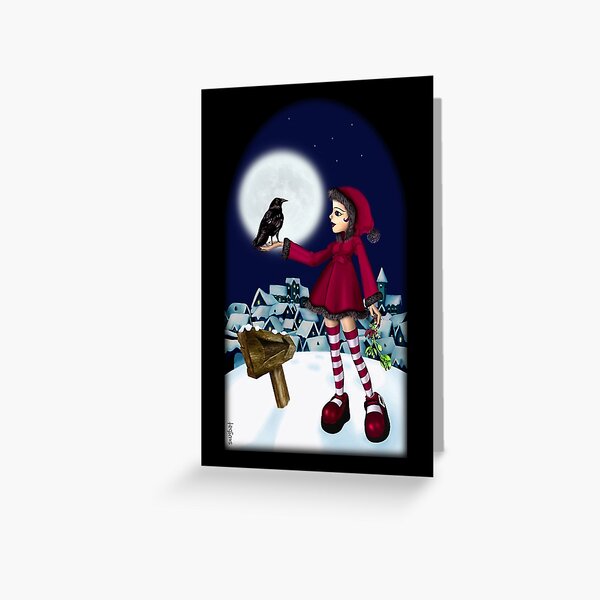 WINTER SNOW GIRL Greeting Card