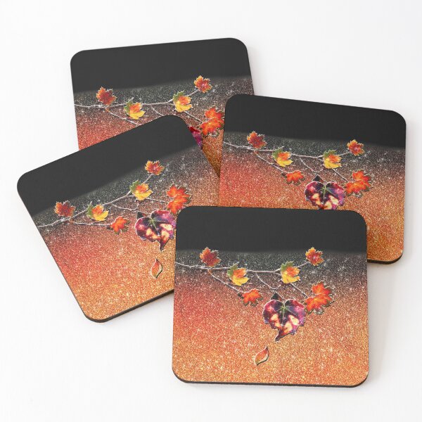 Aperçu de l'œuvre Paillettes et Feuilles d'Automne Orange et Noir Fall créée et vendue par Jolly-Yosei.