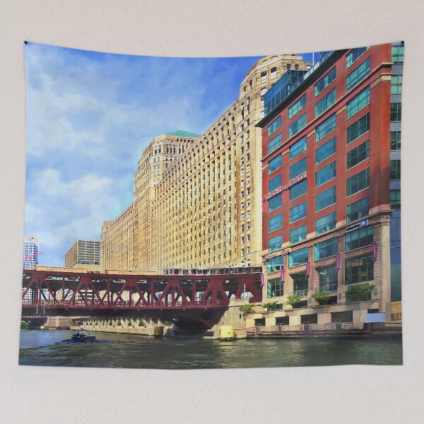 Item preview, Chicago IL - Train on Wells Street Bridge designed and sold by Susan Savad.