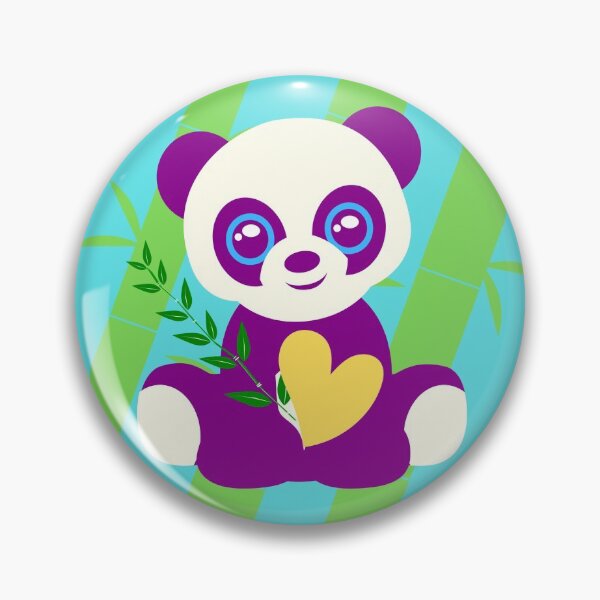 Item preview, Purple panda and bamboo - Panda designed and sold by Jessi-Sketches.