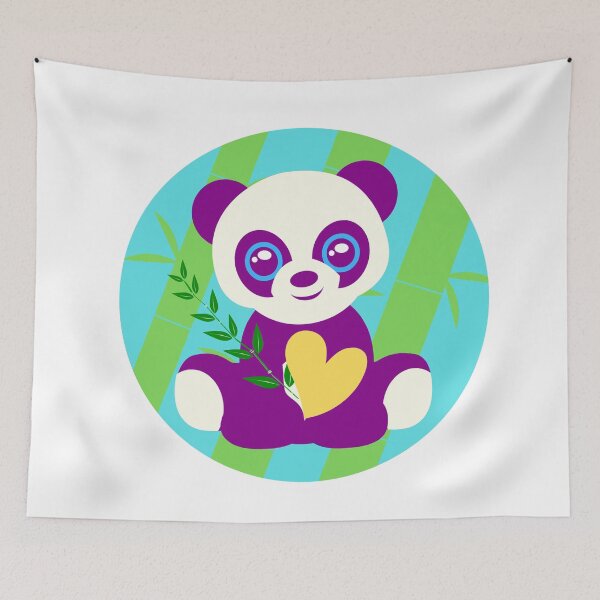 Item preview, Purple panda and bamboo - Panda designed and sold by Jessi-Sketches.