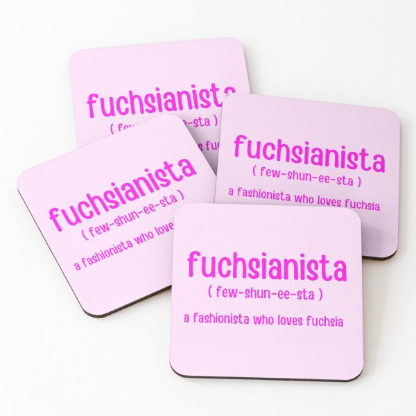 Item preview,  CUTE FUNNY CARTOON FUCHSIA RED PINK FUCHSIANISTA  (Lowercase Text, Pale Pink Background) designed and sold by EllieMonroe.