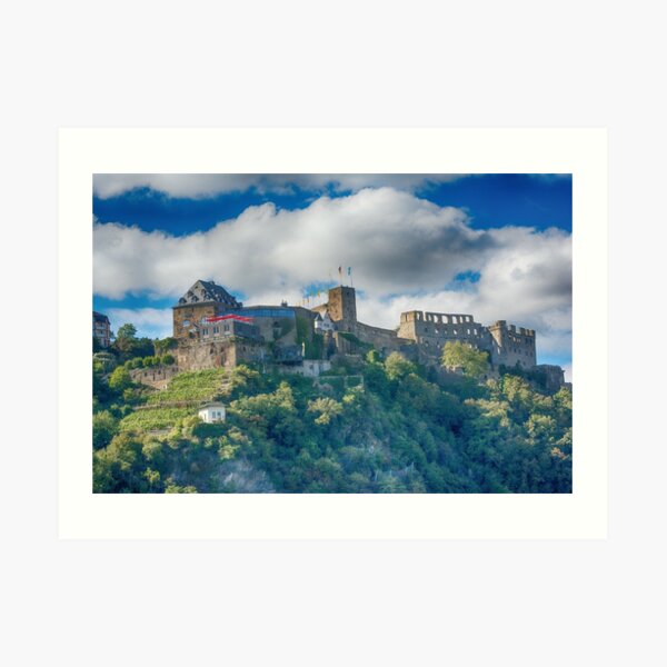 Castle Along the Rhine Gorge Art Print