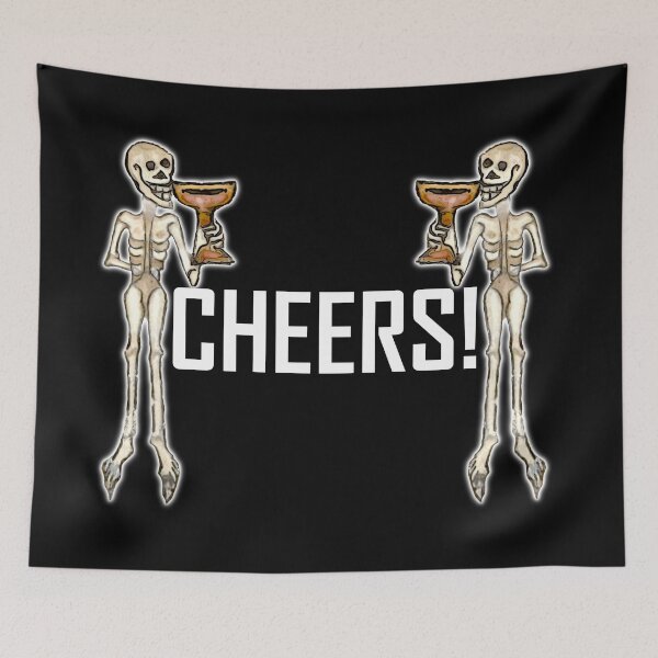 Item preview, Skeletons Cheering ArcheoNerdEng Halloween (body white variant) designed and sold by ArcheoNerd.