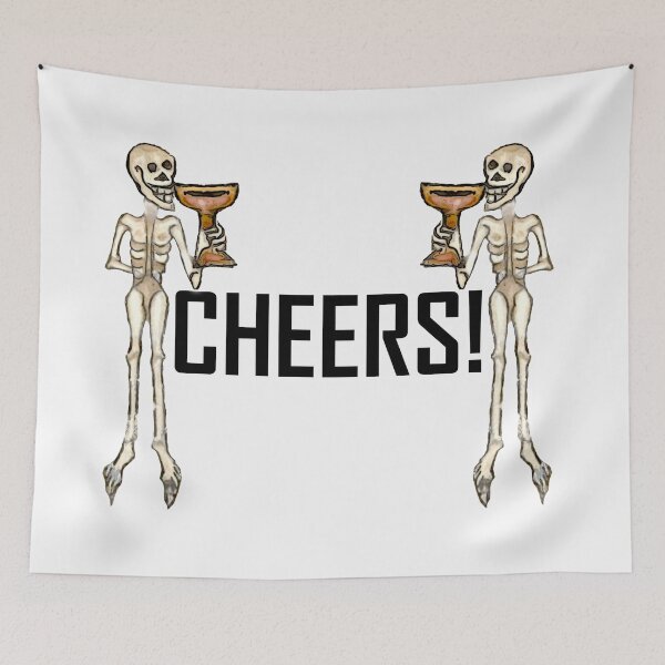 Item preview, Skeletons Cheering ArcheoNerdEng Halloween (body black variant) designed and sold by ArcheoNerd.