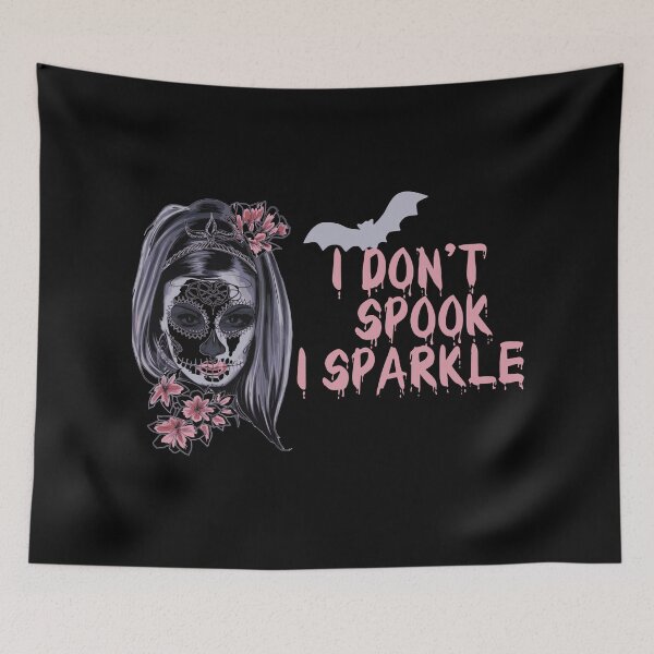 Item preview, I don't spook I sparkle girl skull halloween designed and sold by Nadey.