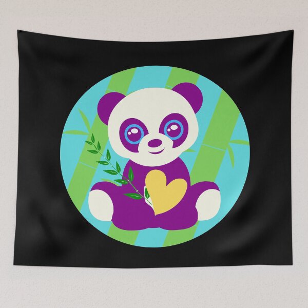 Item preview, Purple panda and bamboo - Panda designed and sold by Jessi-Sketches.