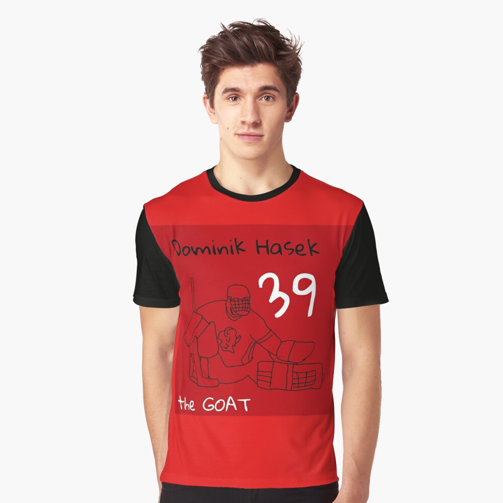 Vtg 90s Dominik Hasek Buffalo Sabres T-shirt Black XL Goat 