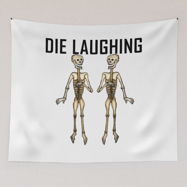 Item preview, Skeletons Die Laughing ArcheoNerdEng Halloween (Black variant) designed and sold by ArcheoNerd.