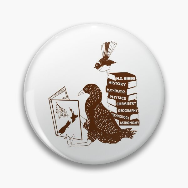 Item preview, New Zealand birds reading books designed and sold by piedaydesigns.