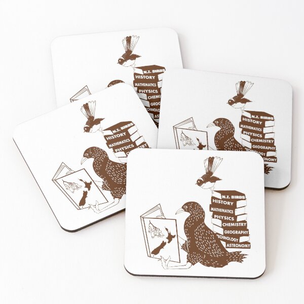Item preview, New Zealand birds reading books designed and sold by piedaydesigns.