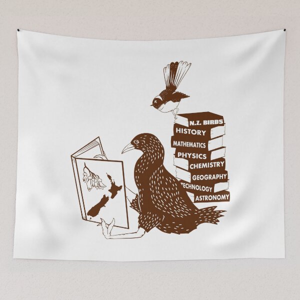 Item preview, New Zealand birds reading books designed and sold by piedaydesigns.