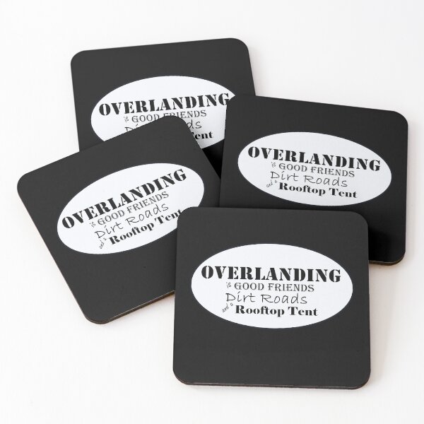 Item preview, Overlanding is Good Friends, Dirt Roads and a Rooftop Tent in Oval designed and sold by MountMercantile.