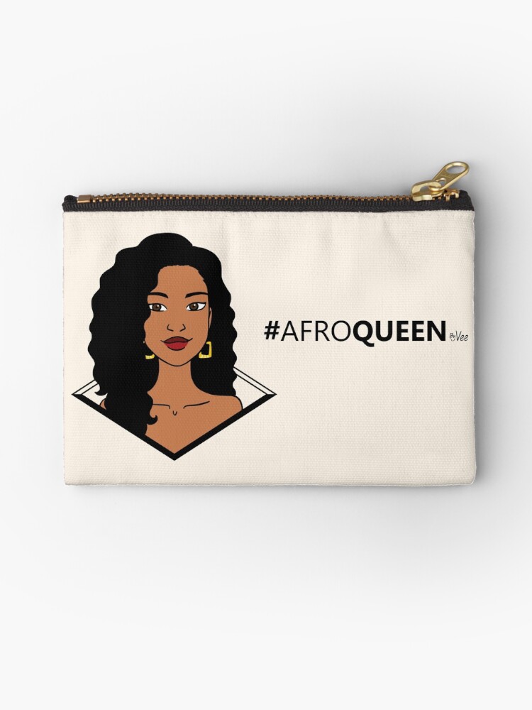 Thumbnail 1 of 4, Zipper Pouch, AfroQueen - Curly designed and sold by vee-madinina.