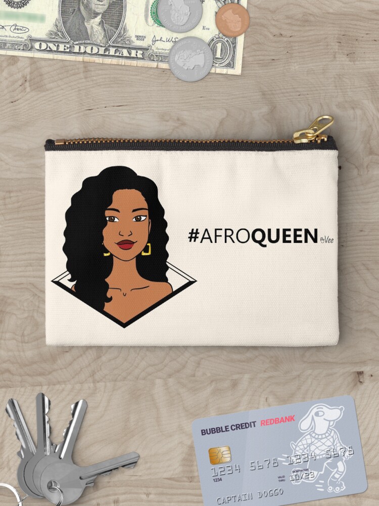 Thumbnail 3 of 4, Zipper Pouch, AfroQueen - Curly designed and sold by vee-madinina.