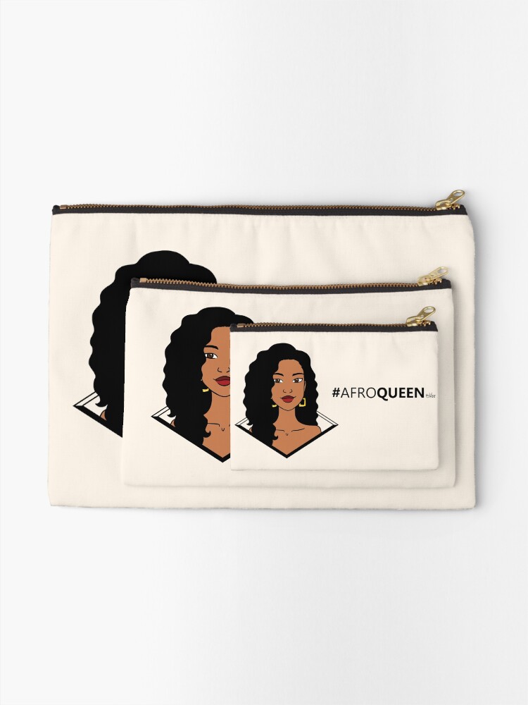 Thumbnail 2 of 4, Zipper Pouch, AfroQueen - Curly designed and sold by vee-madinina.