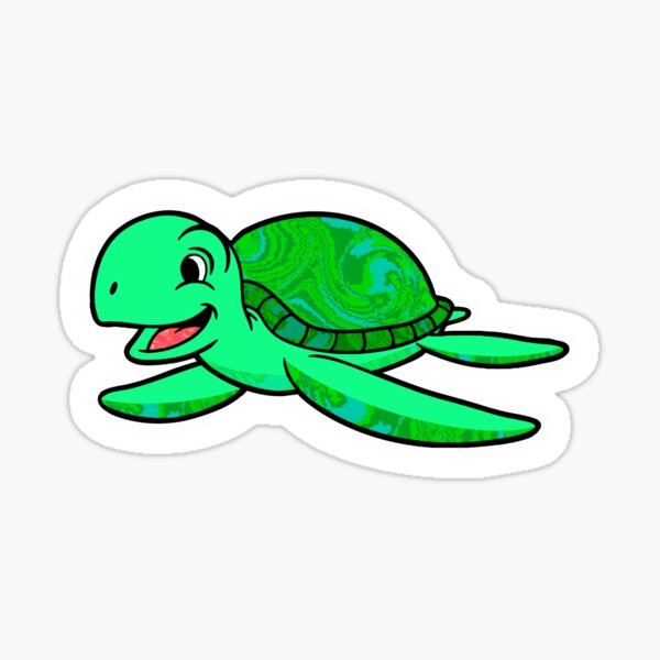 Turtle Waves Sticker