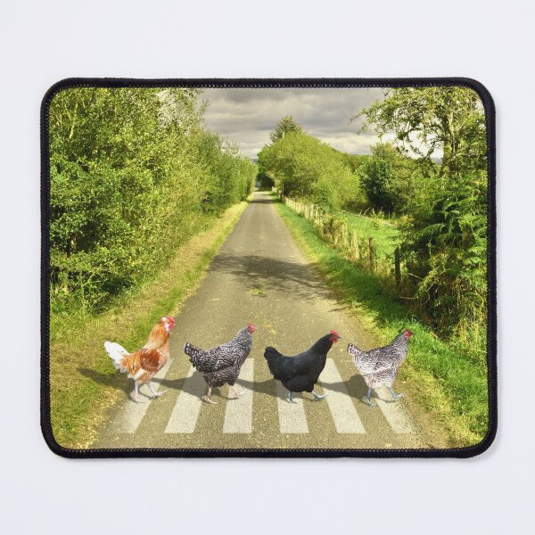 Chicken Abbey Road Mouse Pad