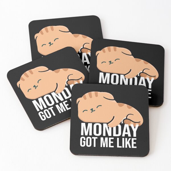 Item preview, Monday Got Me Like cute sleepy cat designed and sold by joy4shirt.