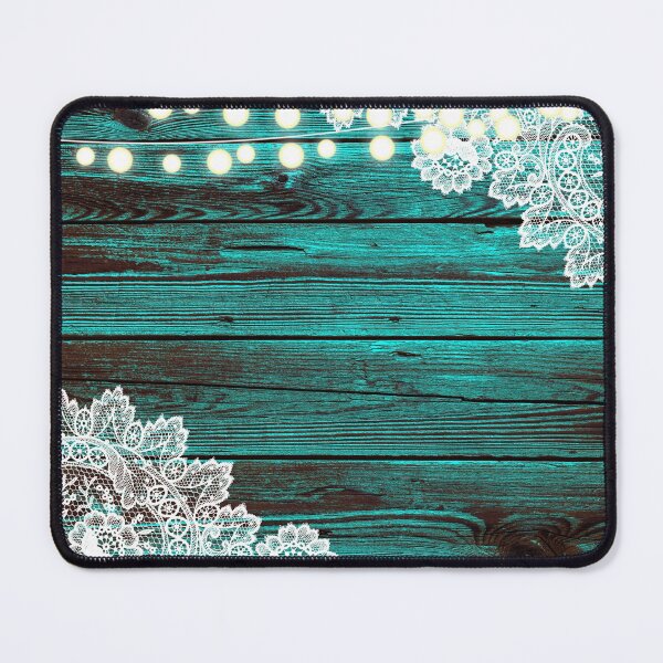 Item preview, rustic country turquoise teal woodgrain barn wood white lace string lights designed and sold by LEILA ART SPACE.