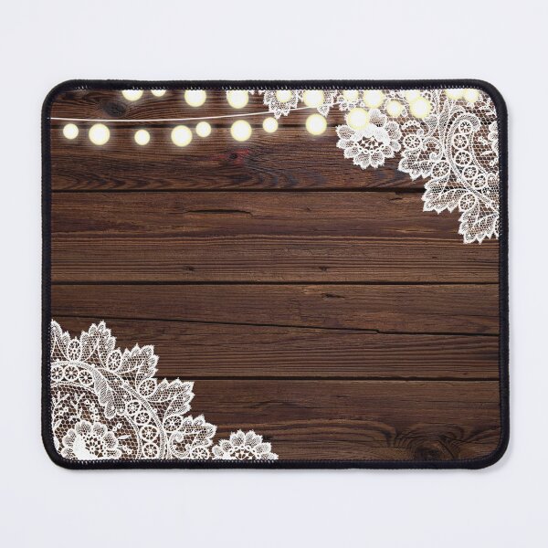 Item preview, rustic brown woodgrain country barn wood white lace string lights designed and sold by LEILA ART SPACE.